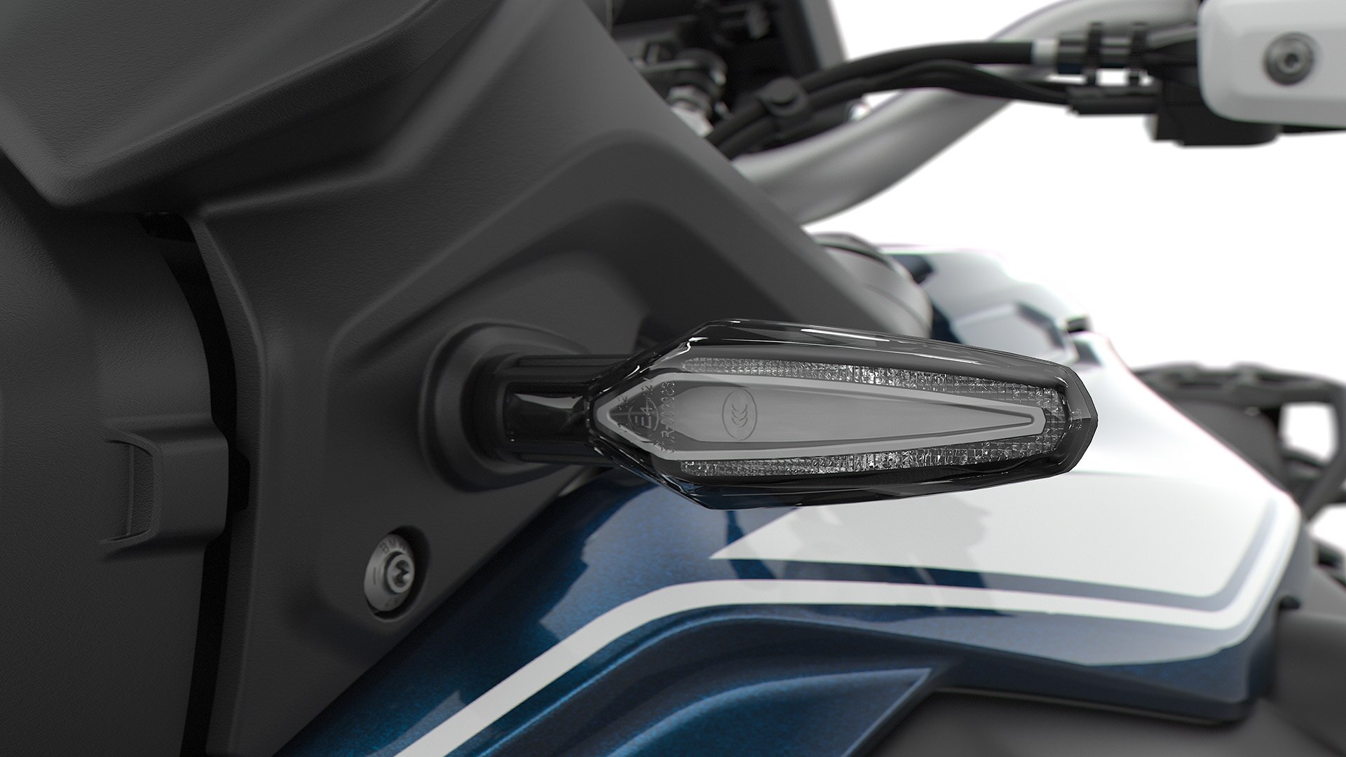 Nous voyons ici les clignotants à LED de la F 850 GS.