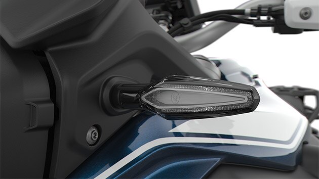Nous voyons ici les clignotants à LED de la F 850 GS.