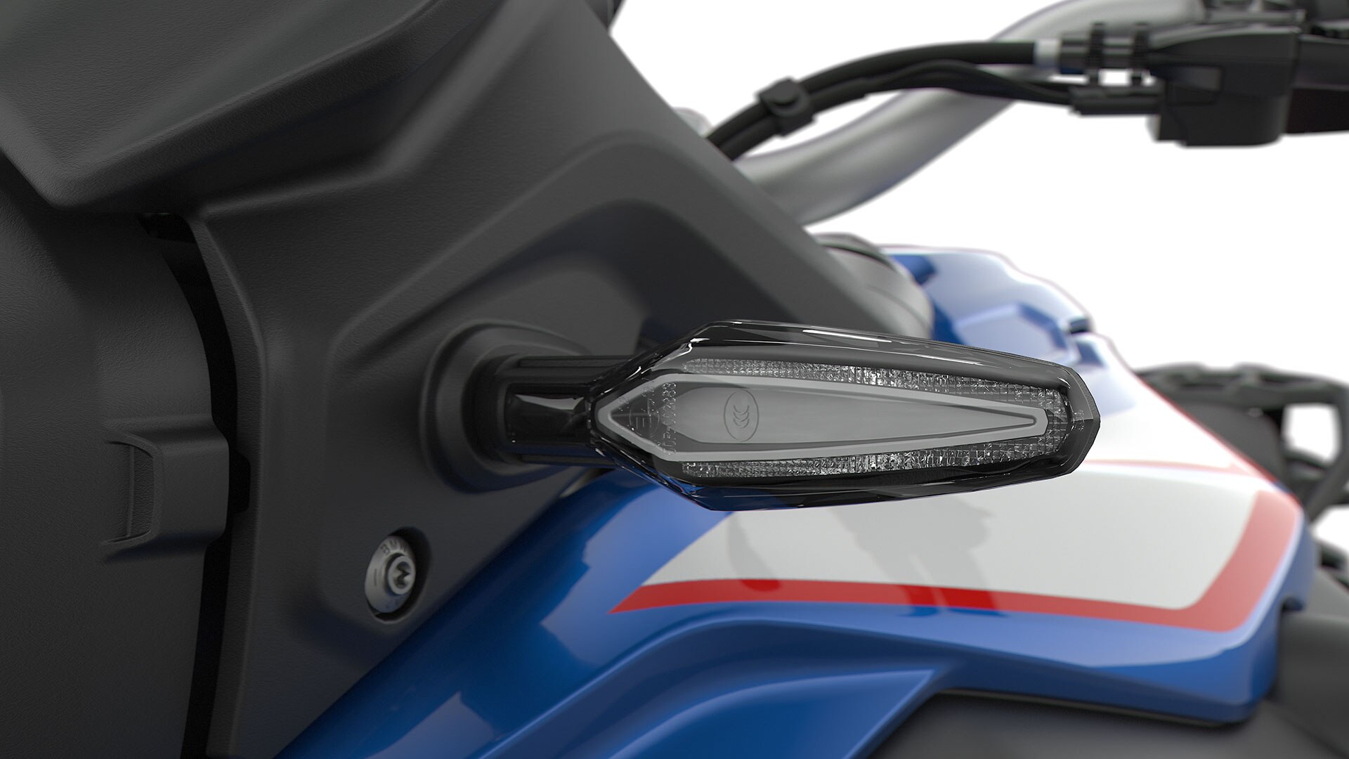 Wir sehen die LED-Blinker der F 850 GS.