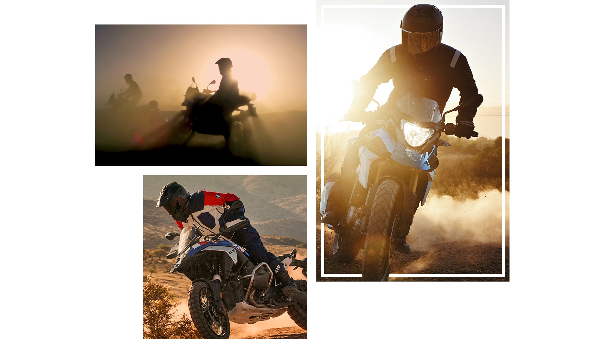 Collage der BMW Motorrad GS Modelle.