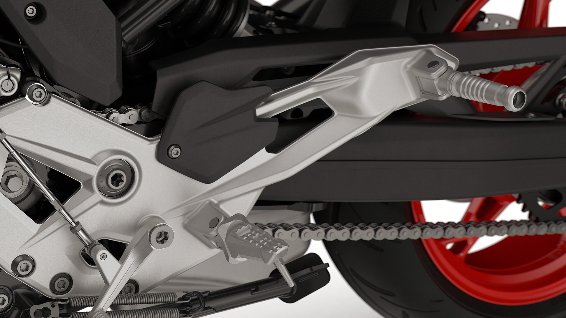 Pedane e pedali fresati della F 900 R di BMW Motorrad