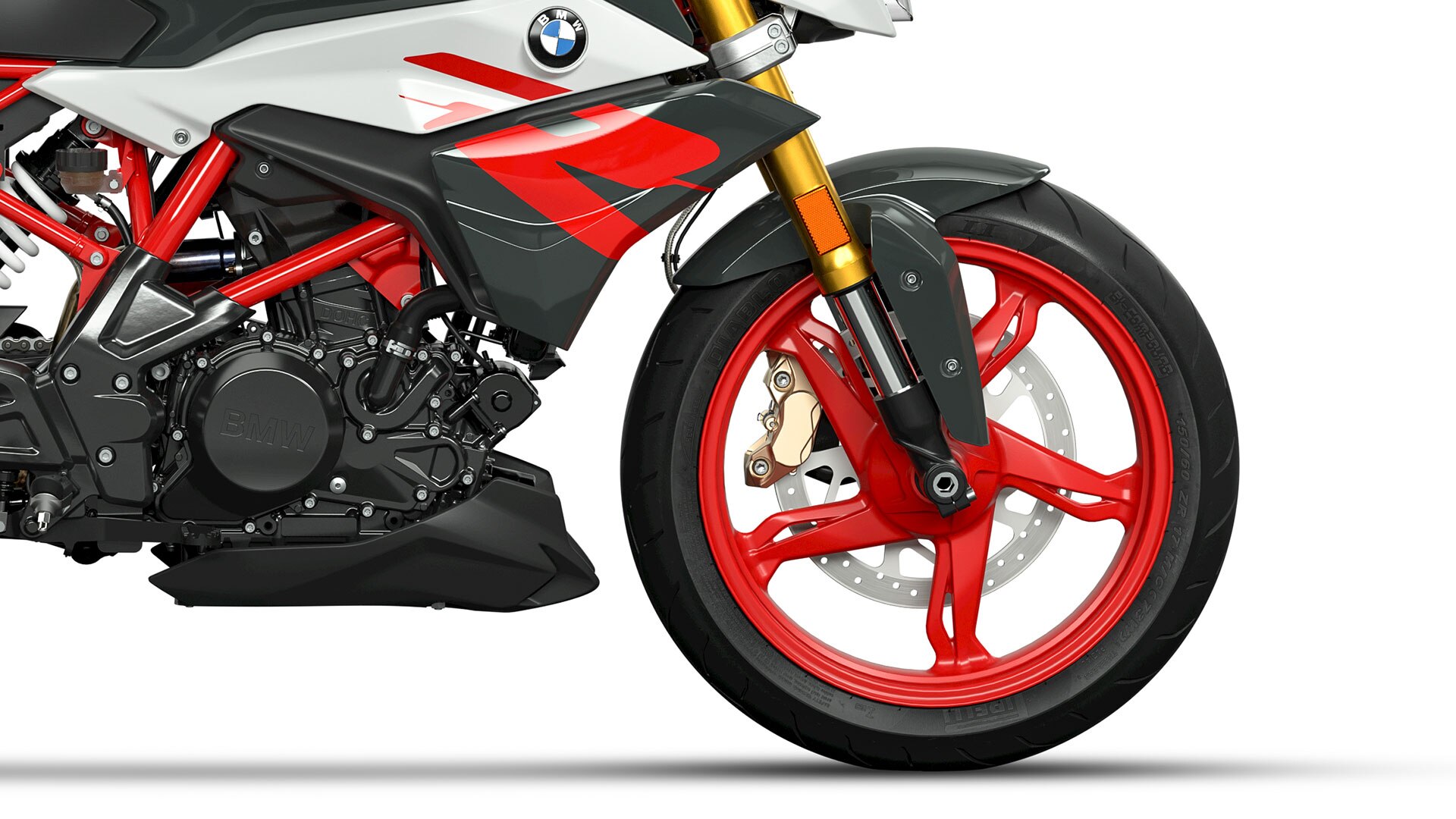 Wir sehen das Aluminium Gussrad der G 310 R.