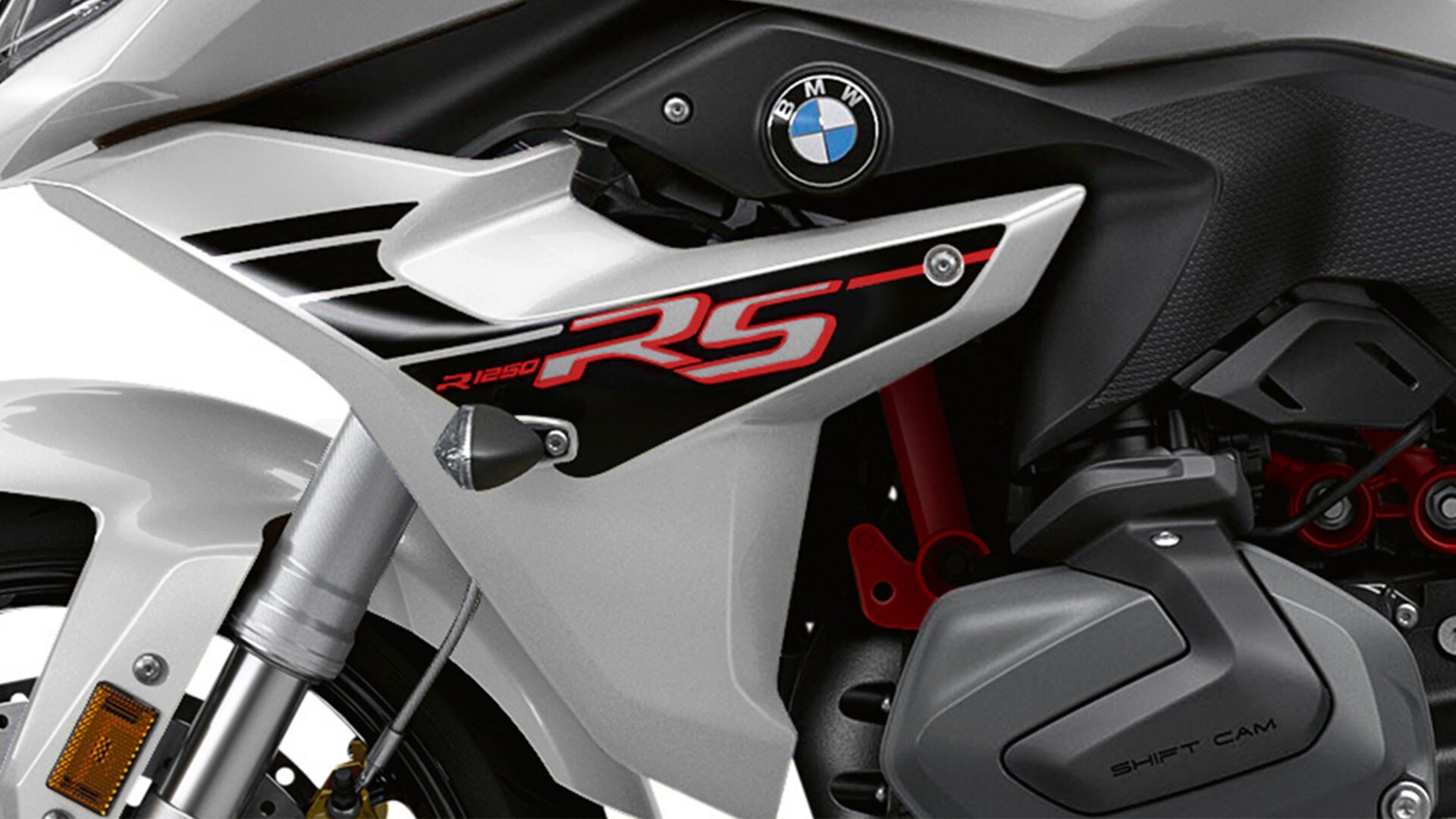 R 1250 RS im Style Sport in der Farbe Lightwhite uni.