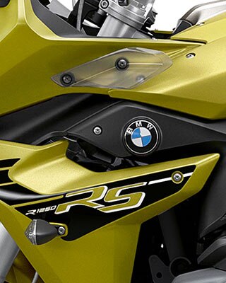 R 1250 RS im Style Sport in der Farbe Austin Yellow metallic matt.