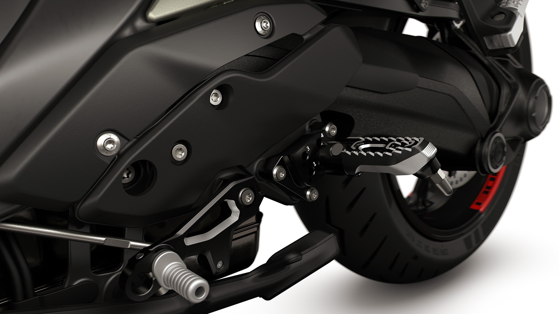 Die einstellbare Fußrastenanlage der R 1300 RS von BMW Motorrad
