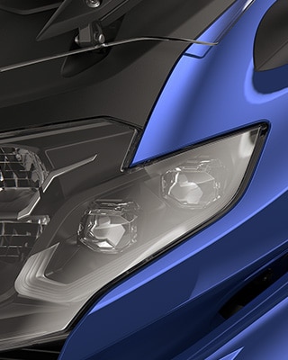 Gros plan sur les phares à LED.