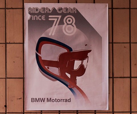 Poster “40 Ans“ Edition Limiteé hanging on the garage wall